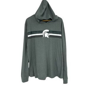 MSU shirt Mens XXL Long Sleeve hooded T-shirt Michigan State Univeristy NCAA